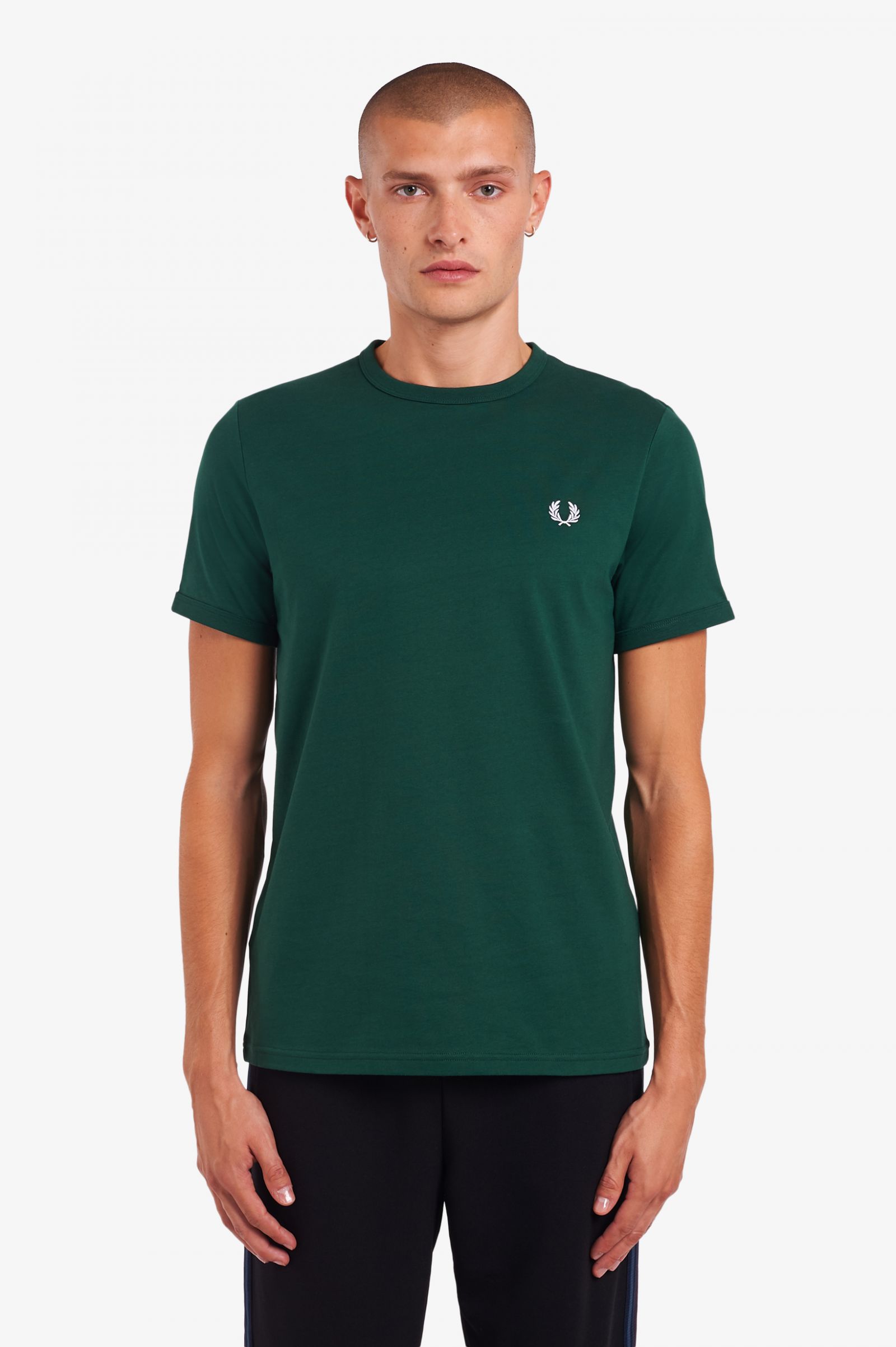 CAMISETA FRED PERRY RINGER GREEN