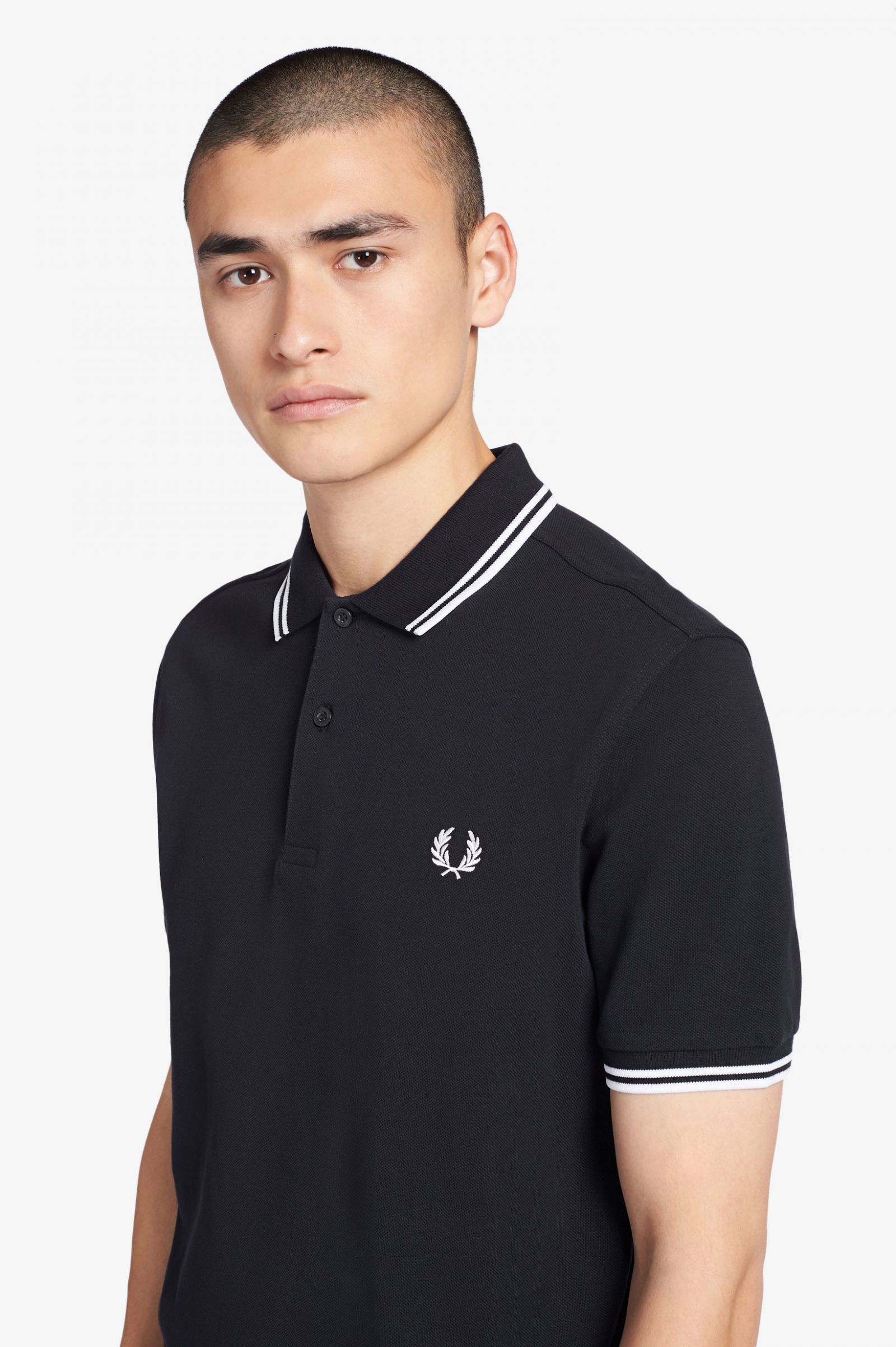 POLO FRED PERRY TWIN TIPPED BLACK PORCELAIN