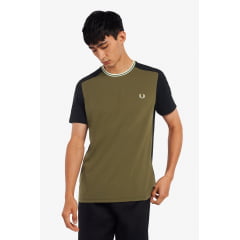 CAMISETA FRED PERRY PANELLED GREEN